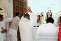 Pujya Deepakbhai taking Blessings from Lord Shri Krishna